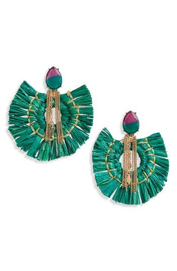 Women's Lula Raffia & Chain Statement Earrings