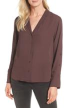 Women's Nydj Button Detail Shirt - Brown