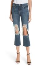 Women's L'agence Jordan Ripped Crop Bootcut Jeans - Blue