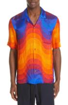 Men's Dries Van Noten Carlton Wave Print Shirt Eu - Orange