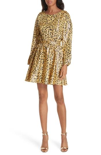 Women's Dvf Animal Print Dress - Yellow