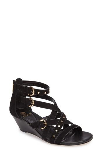 Women's Isola Petra Strappy Wedge Sandal .5 M - Black