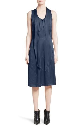 Women's Burberry Cathy Tie Neck Silk Dress