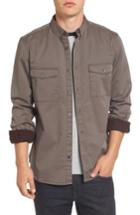 Men's French Connection Regular Fit Twill Sport Shirt - Brown