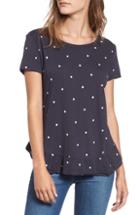 Women's Sundry Polka Dot Ruffle Hem Tee