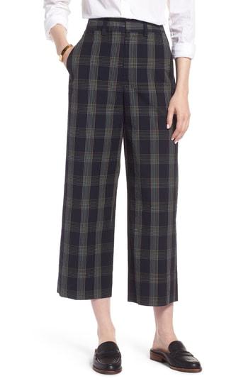 Women's 1901 Plaid Wide Leg Crop Pants - Blue