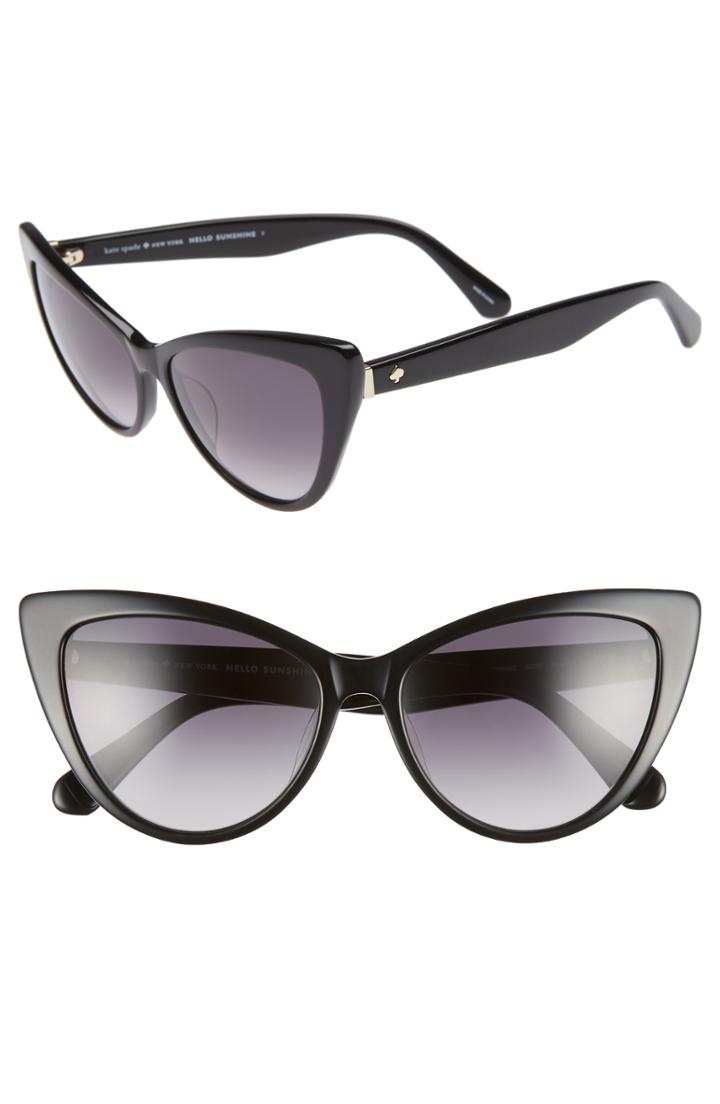 Women's Kate Spade New York Karina 56mm Cat Eye Sunglasses - Black