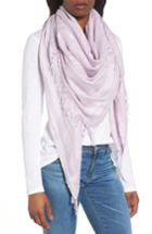 Women's Caslon Solid Linen Blend Scarf, Size - Purple