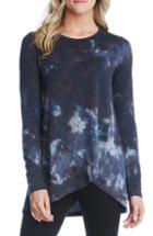 Women's Karen Kane Tie Dye Crossover Sweater - Blue