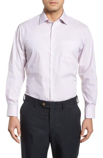 Men's Nordstrom Men's Shop Traditional Fit Non-iron Check Dress Shirt 32/33 - Orange