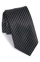 Men's Ermenegildo Zegna Stripe Silk Tie, Size - Grey