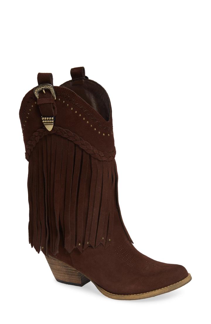 Women's Very Volatile Anderson Fringe Western Boot M - Brown