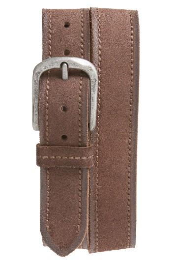 Men's John Varvatos Star Usa Suede Belt - Chocolate