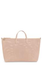 Clare V. Perforated Leather Tote - Pink