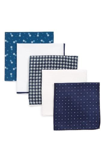 Men's The Tie Bar Summer Navy 5-pack Pocket Squares, Size - Blue