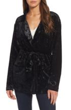 Women's Chelsea28 Velvet Smoking Jacket, Size - Black
