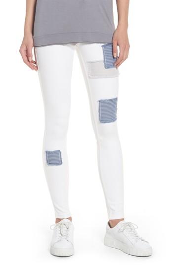 Women's Hue Patched Denim Leggings - White