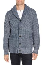 Men's Schott Nyc Cable Knit Cardigan, Size - Blue