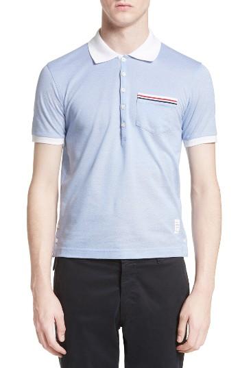 Men's Thom Browne Pocket Polo - Blue