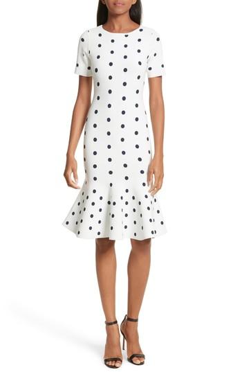 Women's Milly Polka Dot Mermaid Dress, Size - White