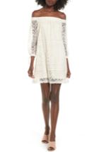 Women's Speechless Lace Off The Shoulder Dress - Ivory