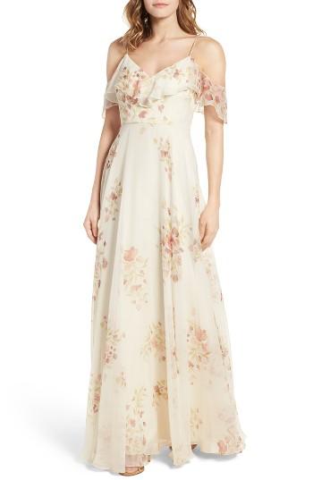 Women's Jenny Yoo Mila Off The Shoulder Gown - Ivory