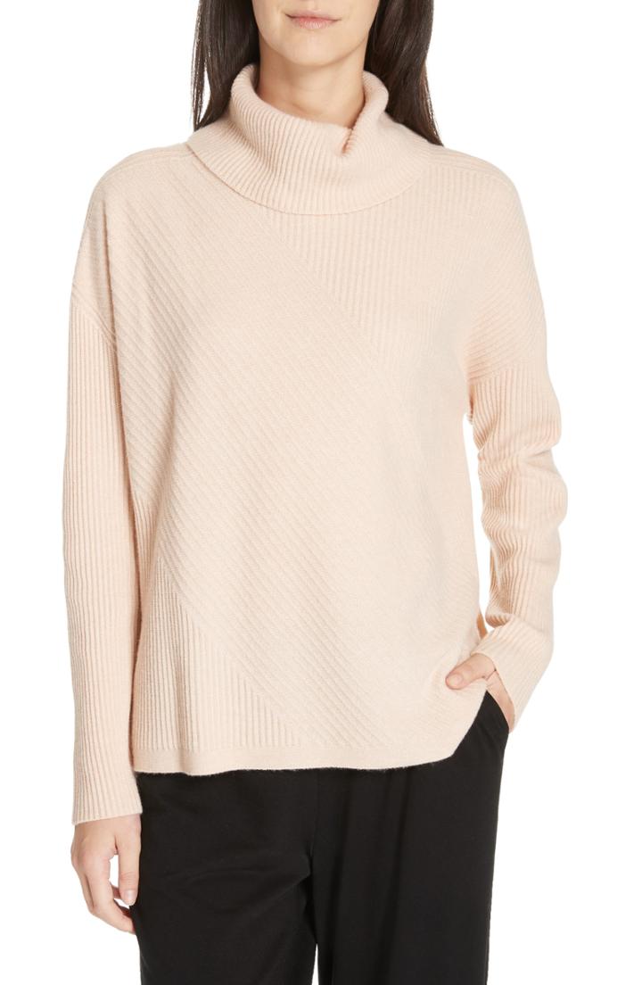 Women's Eileen Fisher Cashmere Turtleneck Top - Pink