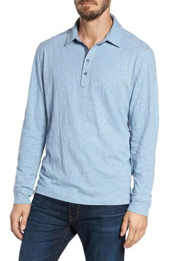 Men's Nordstrom Men's Shop Long Sleeve Polo, Size - Blue