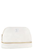 Cathy's Concepts Monogram Faux Leather Cosmetics Case, Size - White L