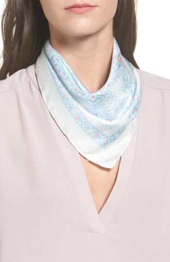 Women's Rebecca Minkoff Handkerchief Paisley Silk Scarf, Size - Blue