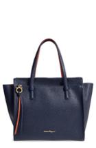 Salvatore Ferragamo Large Amy Leather Tote - Blue
