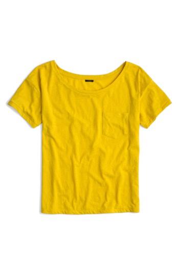 Women's J.crew Relaxed Boat Neck Tee - Yellow