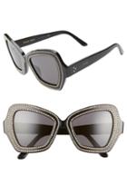 Women's Celine 54mm Butterfly Sunglasses - Black W/ Gold Micro Studs
