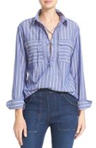 Women's Equipment Knox Lace-up Stripe Shirt - Blue