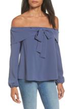 Women's Moon River Bow Detail Off The Shoulder Top - Blue