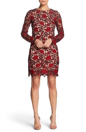 Women's Dress The Population Jessica Embroidered Mini Dress - Red