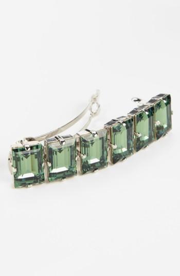 L. Erickson 'swarovski Treasure Trove' Barrette, Size - Green