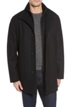 Men's Cole Haan Melton Wool Blend Coat, Size - Black