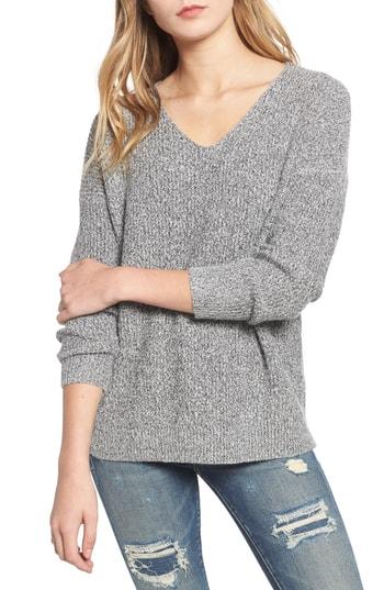Women's Dreamers By Debut Marled V-neck Sweater - Grey