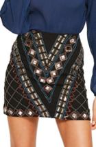 Women's Missguided Embellished Miniskirt Us / 6 Uk - Black