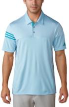 Men's Adidas Regular Fit 3-stripes Golf Polo - Blue