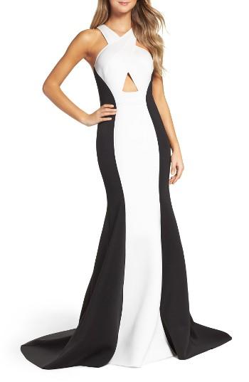Women's La Femme Colorblock Mermaid Gown