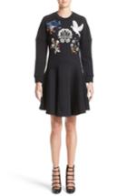 Women's Alexander Mcqueen Embroidered Sweatshirt Dress Us / 42 It - Black