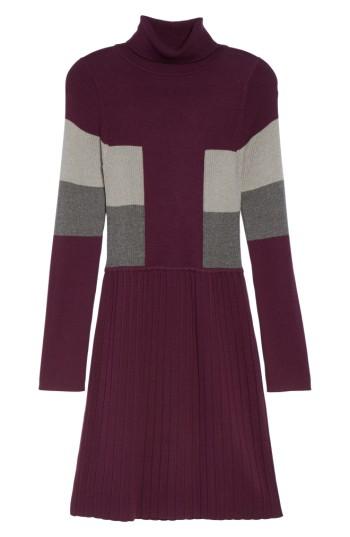 Women's Adrianna Papell Fit & Flare Sweater Dress - Purple