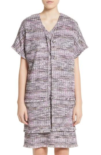 Women's St. John Collection Anna Stripe Tweed Dolman Jacket, Size - Purple