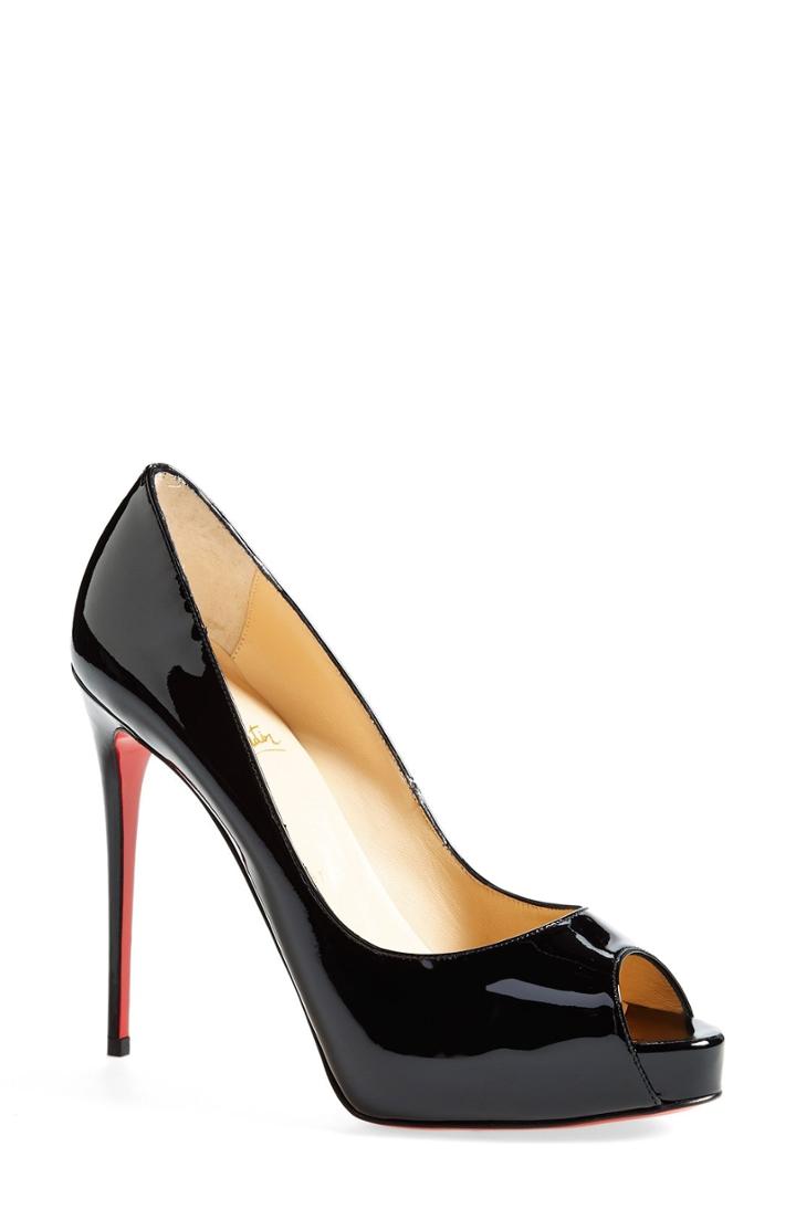 Women's Christian Louboutin 'prive' Open Toe Pump .5us / 40.5eu - Black