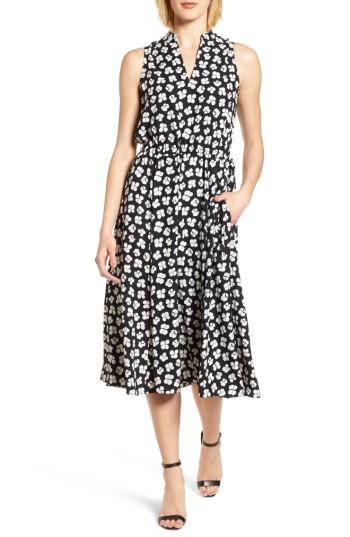 Women's Anne Klein New York Zuma Petal Drawstring Midi Dress - Black