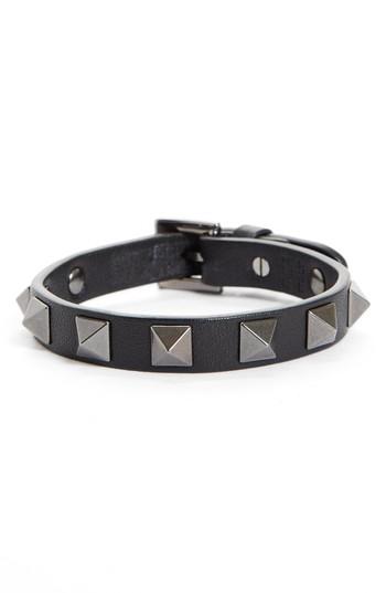 Men's Valentino Rockstud Leather Bracelet