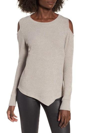 Women's Lira Clothing All Mine Cold Shoulder Thermal Top - Grey