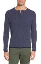 Men's Michael Bastian Rib Henley Sweater, Size - Blue